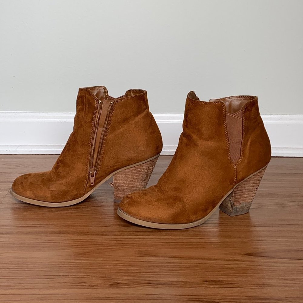 Heeled Brown Suede Booties